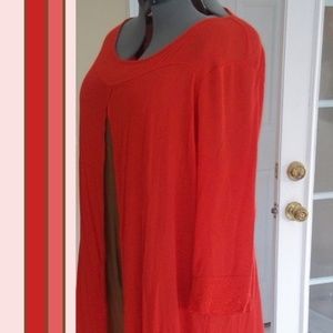 Handkerchief Hem Long Sleeve Overlay Dress